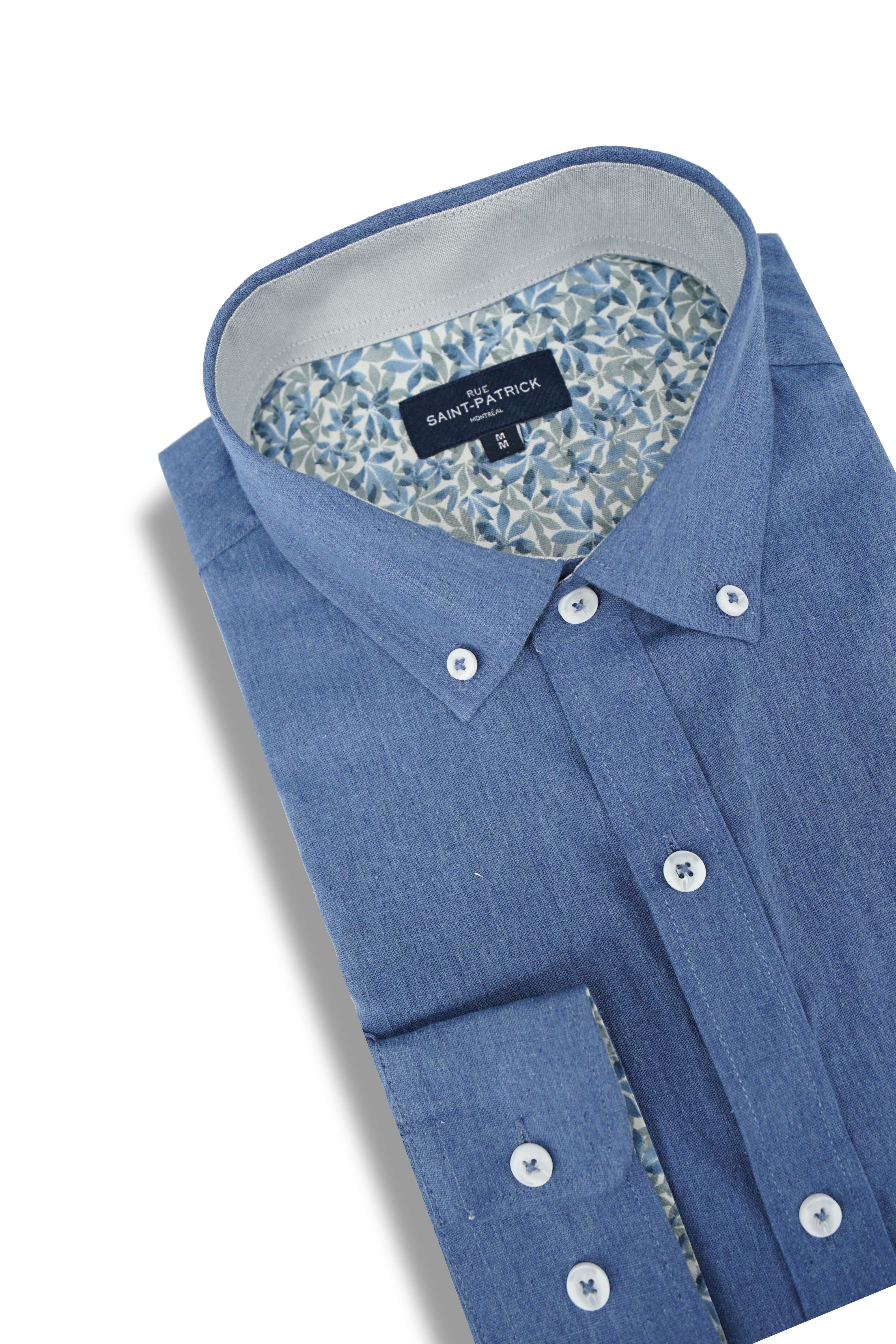 Chemise à manches longues en lin Kinsale en bleu aviation