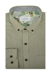 Chemise à manches longues en lin Granard en vert pomme