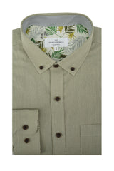 Chemise à manches longues en lin Granard en vert pomme