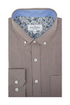 Chemise à manches longues en lin Meath, rose sombre