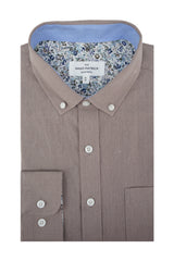 Chemise à manches longues en lin Meath, rose sombre