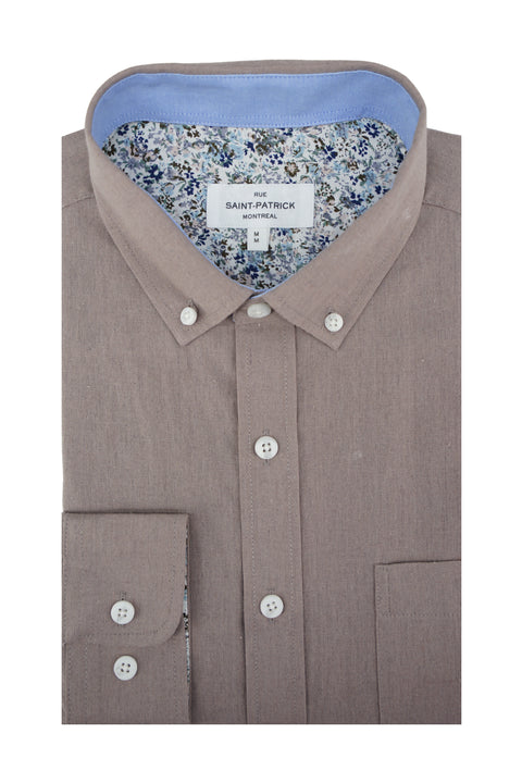 Meath Linen Long Sleeve Shirt in Dusky Rose