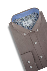 Chemise à manches longues en lin Meath, rose sombre
