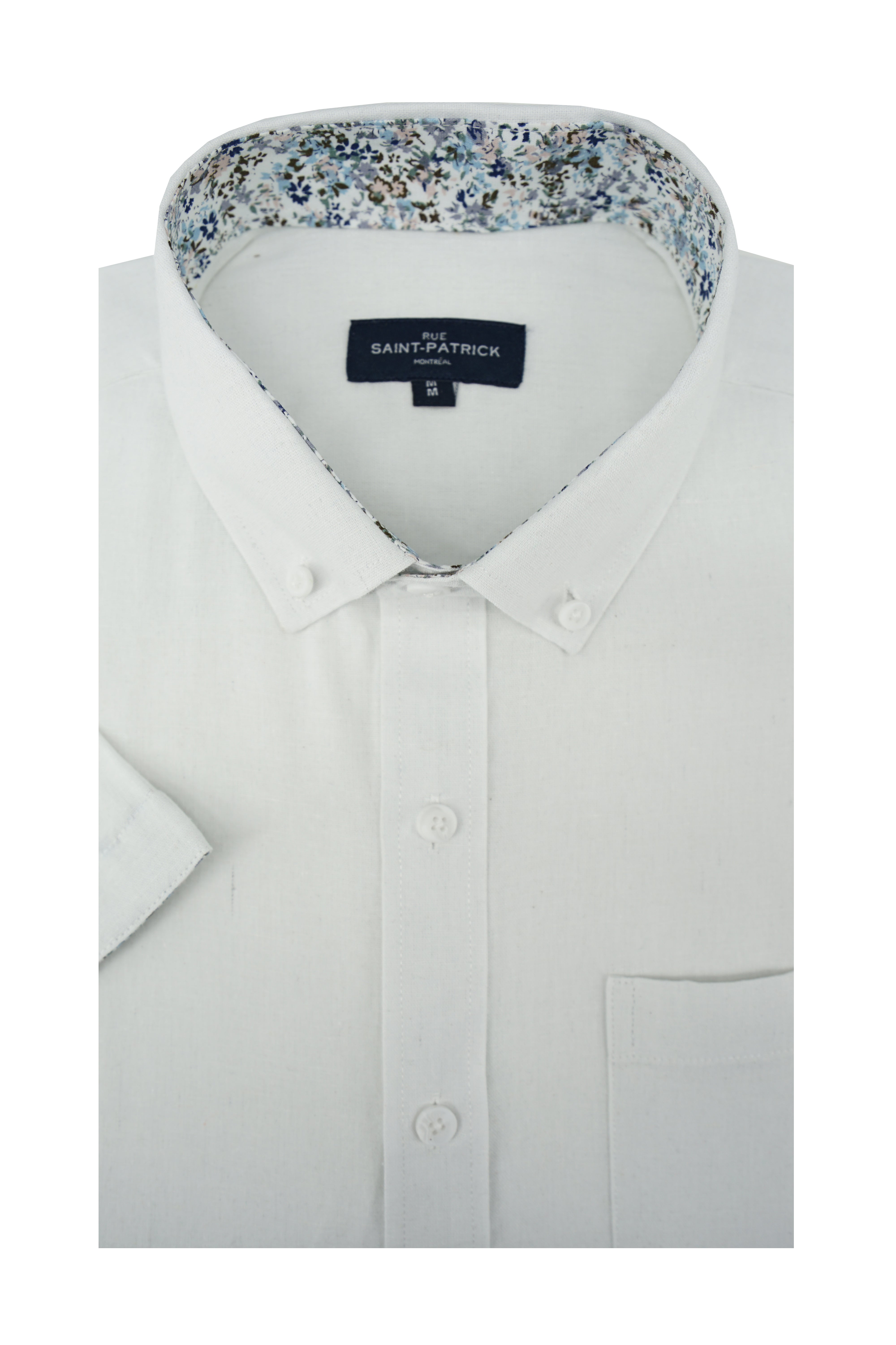 Withernsea Linen Blend Short Shirt in White