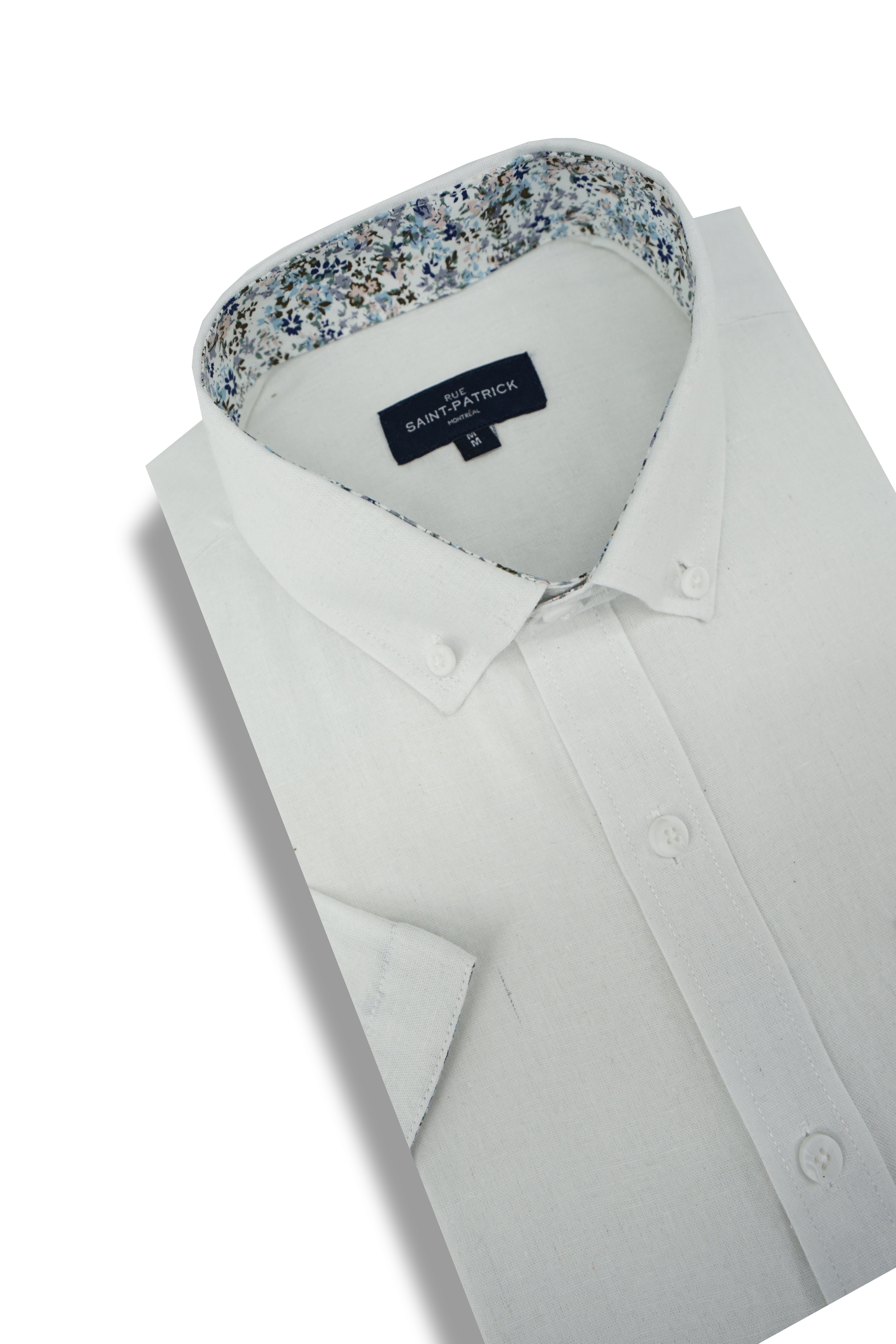 Withernsea Linen Blend Short Shirt in White