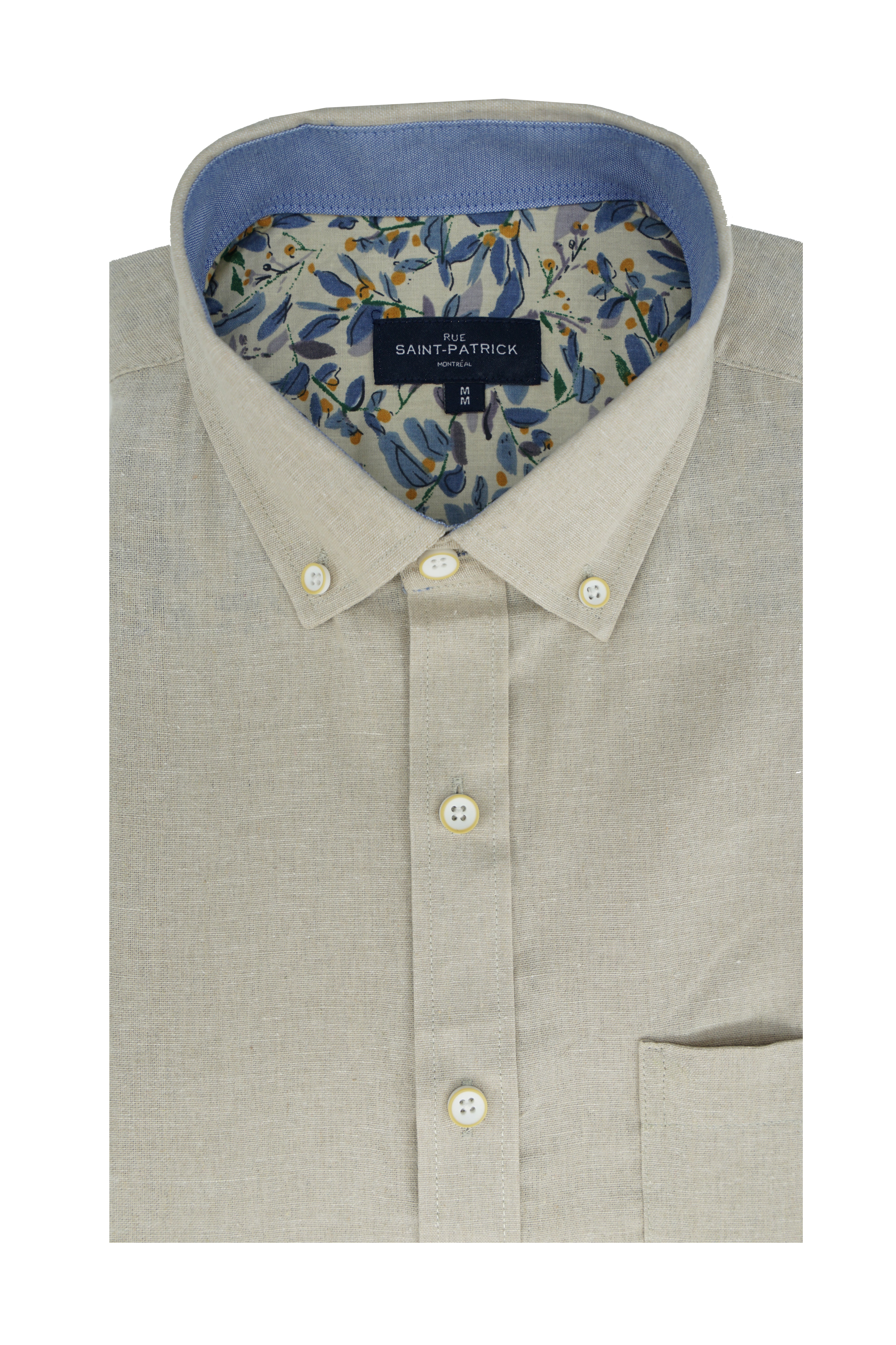 Mowbray Linen Blend Short Sleeve Shirt in Natural