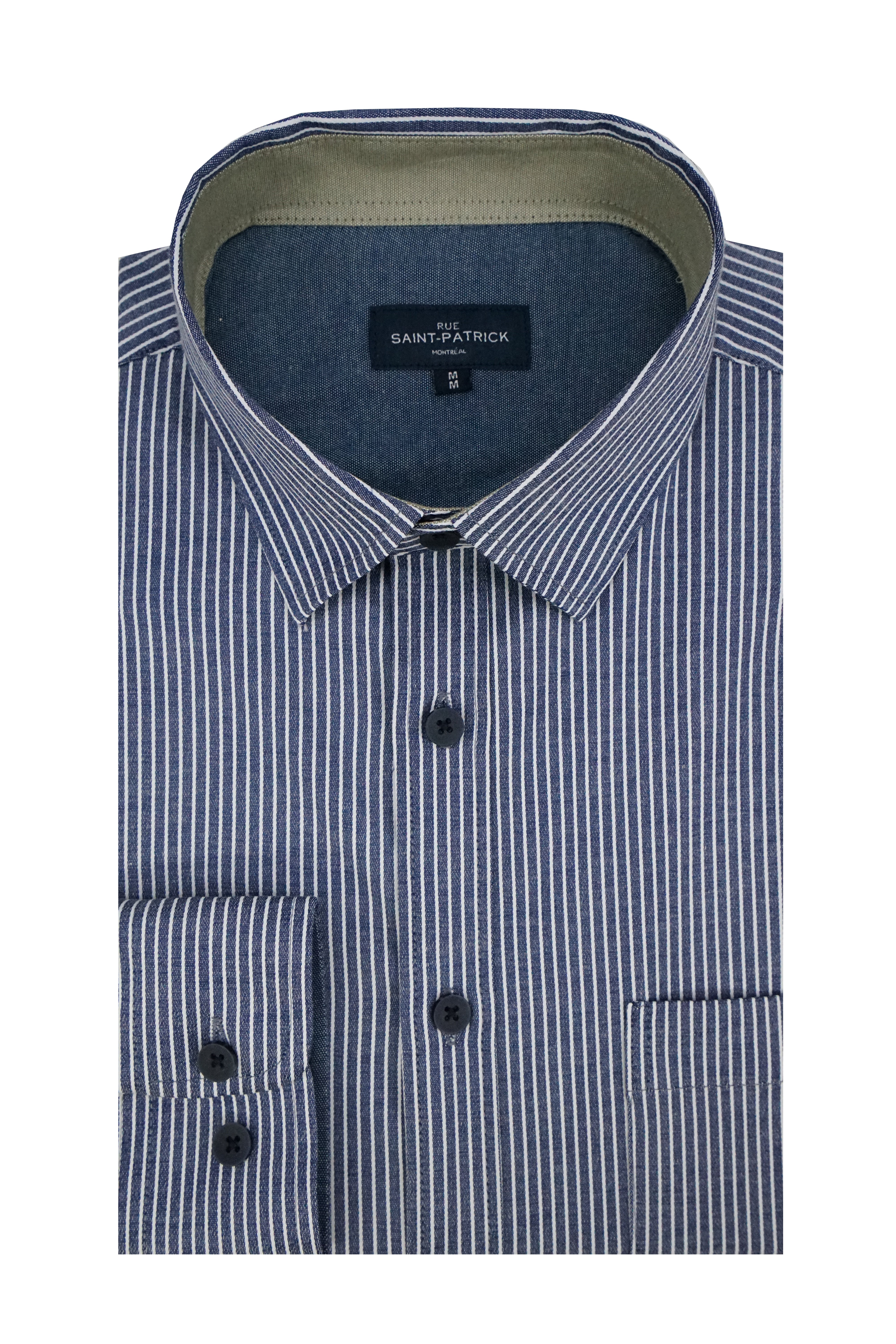 Croydon Striped Stretch Oxford Shirt in Ice Blue