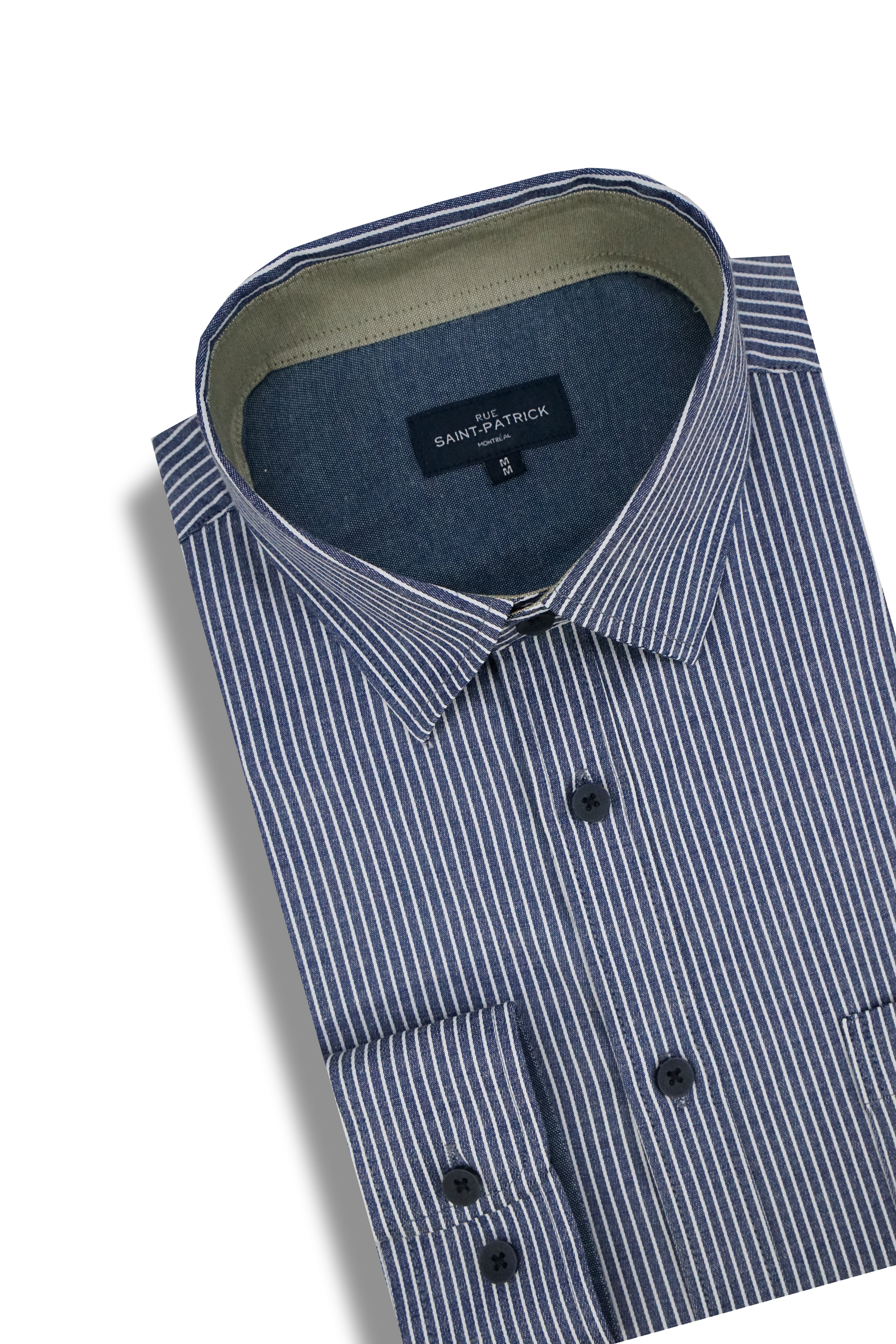 Croydon Striped Stretch Oxford Shirt in Ice Blue