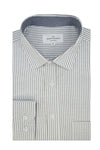 Chemise Oxford extensible à rayures Hillsborough en blanc et gris