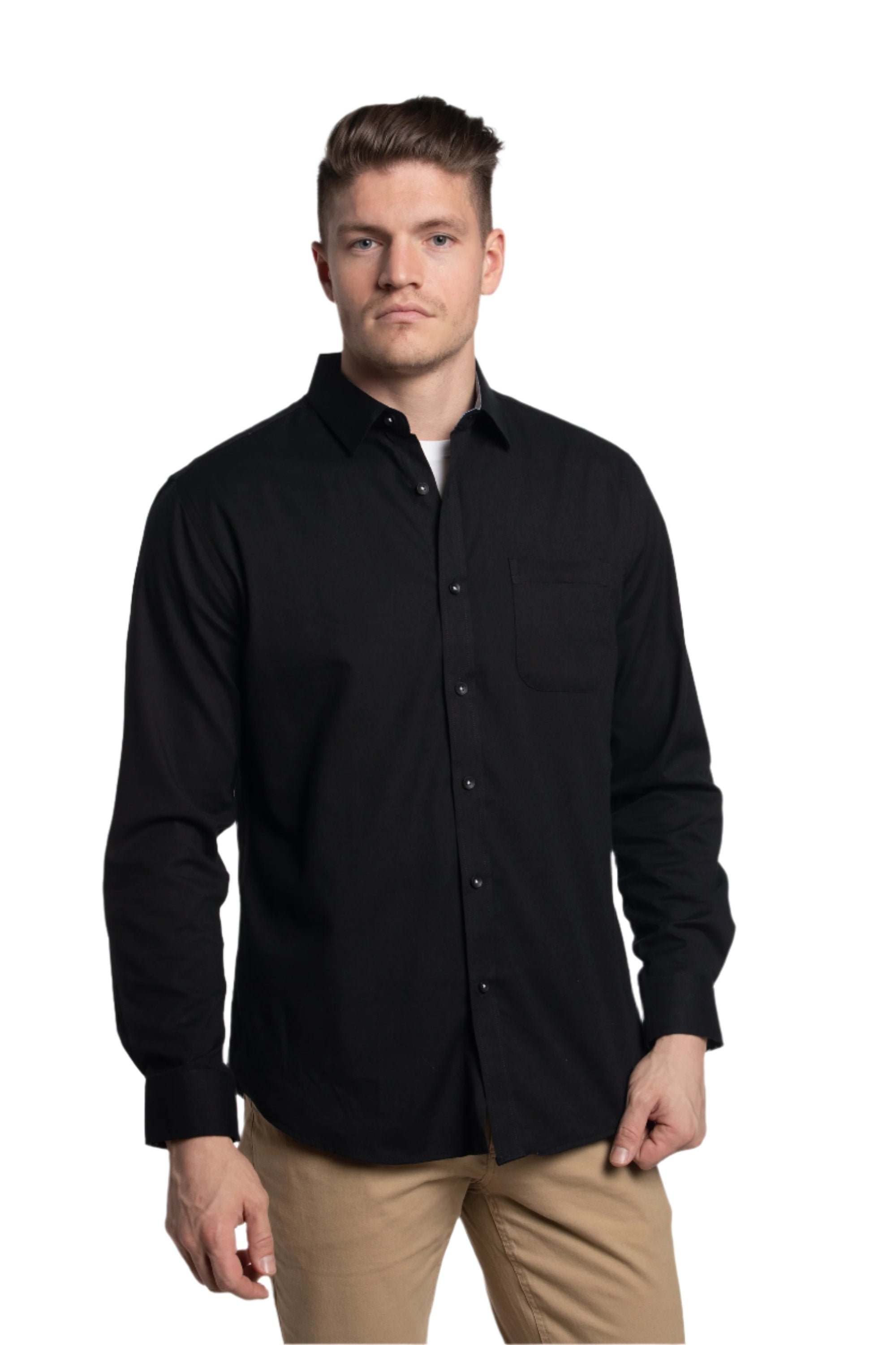 Chemise Oxford extensible Antrim en noir