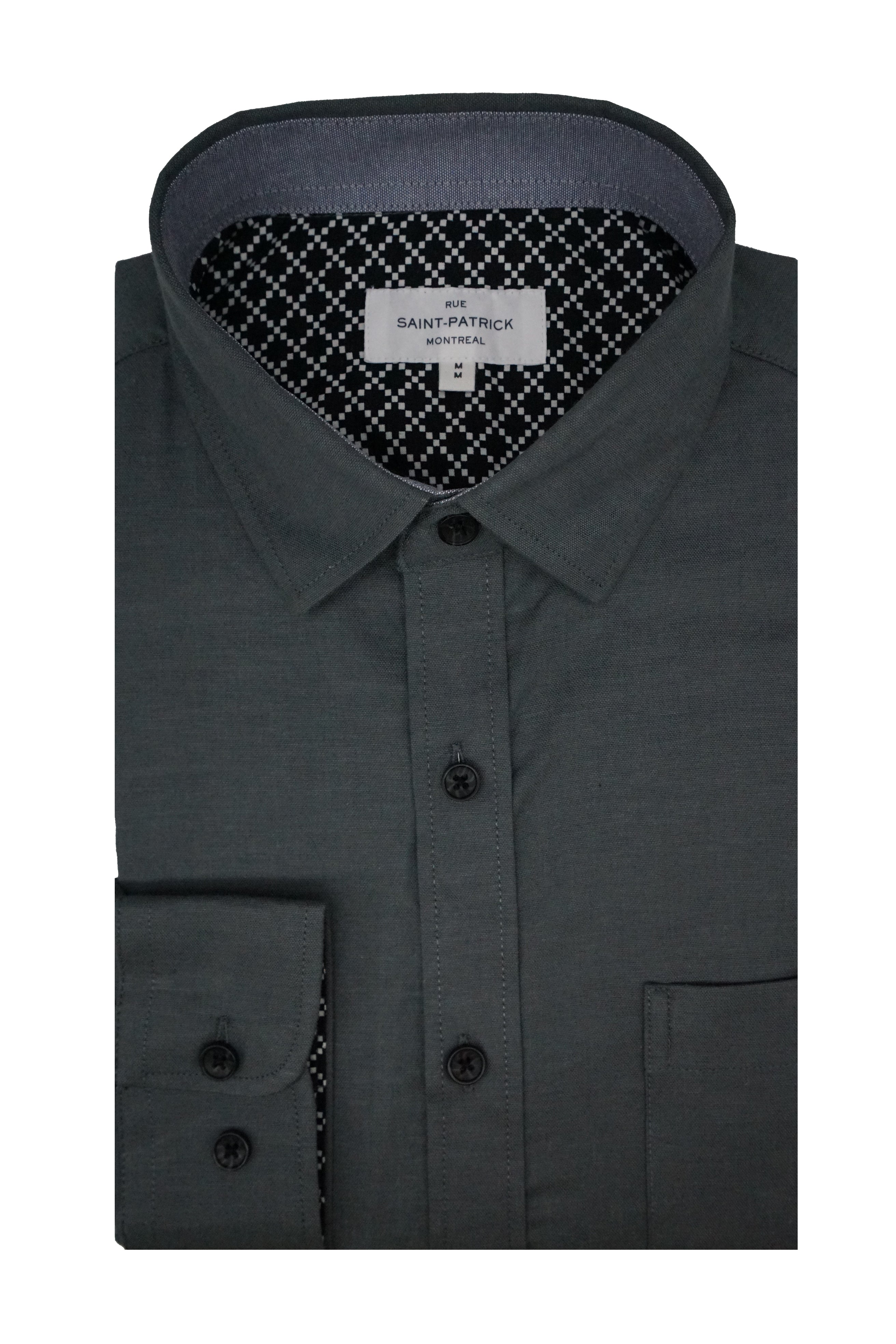 Chemise Oxford extensible Carlow en gris granit