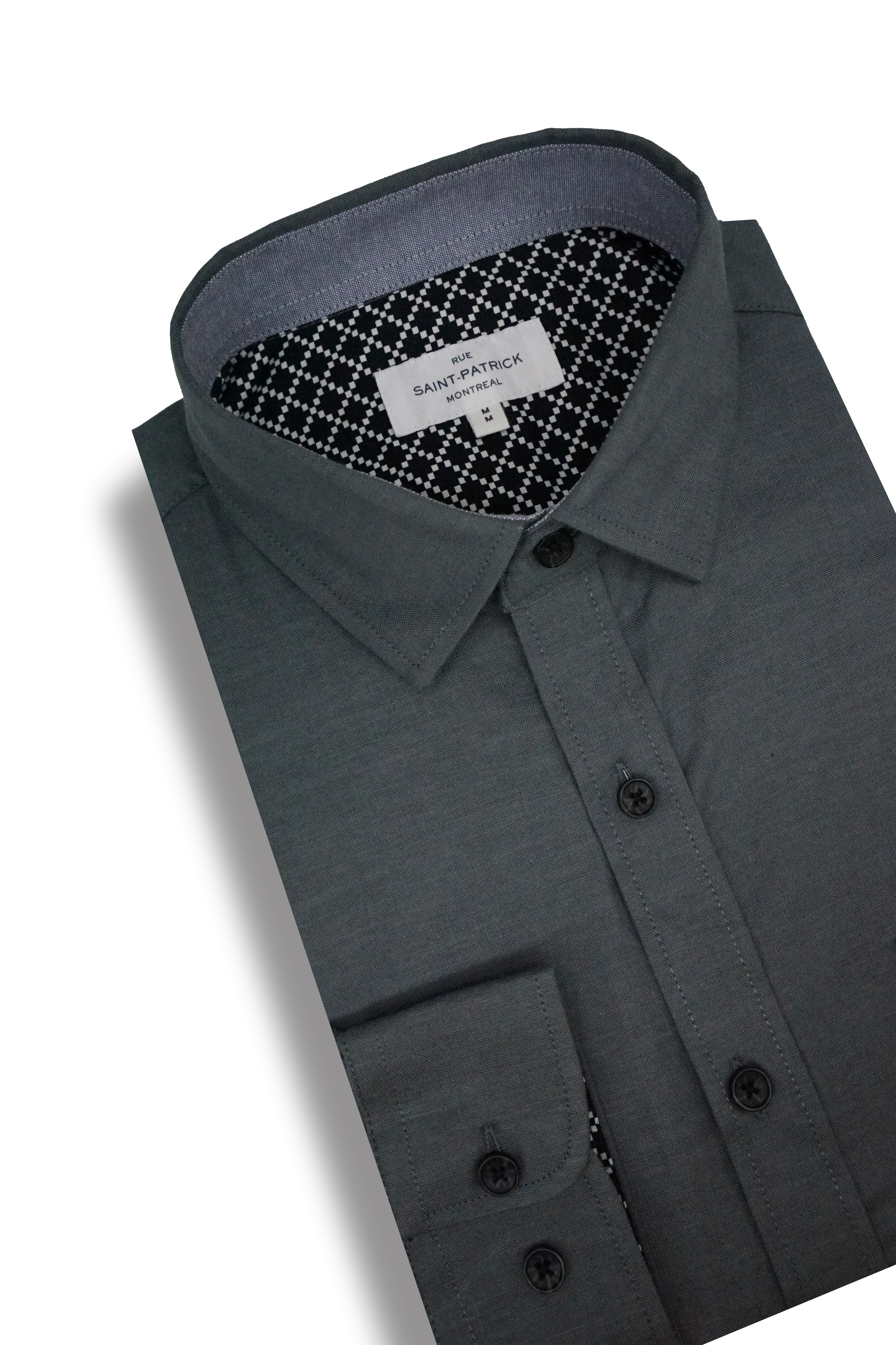 Chemise Oxford extensible Carlow en gris granit
