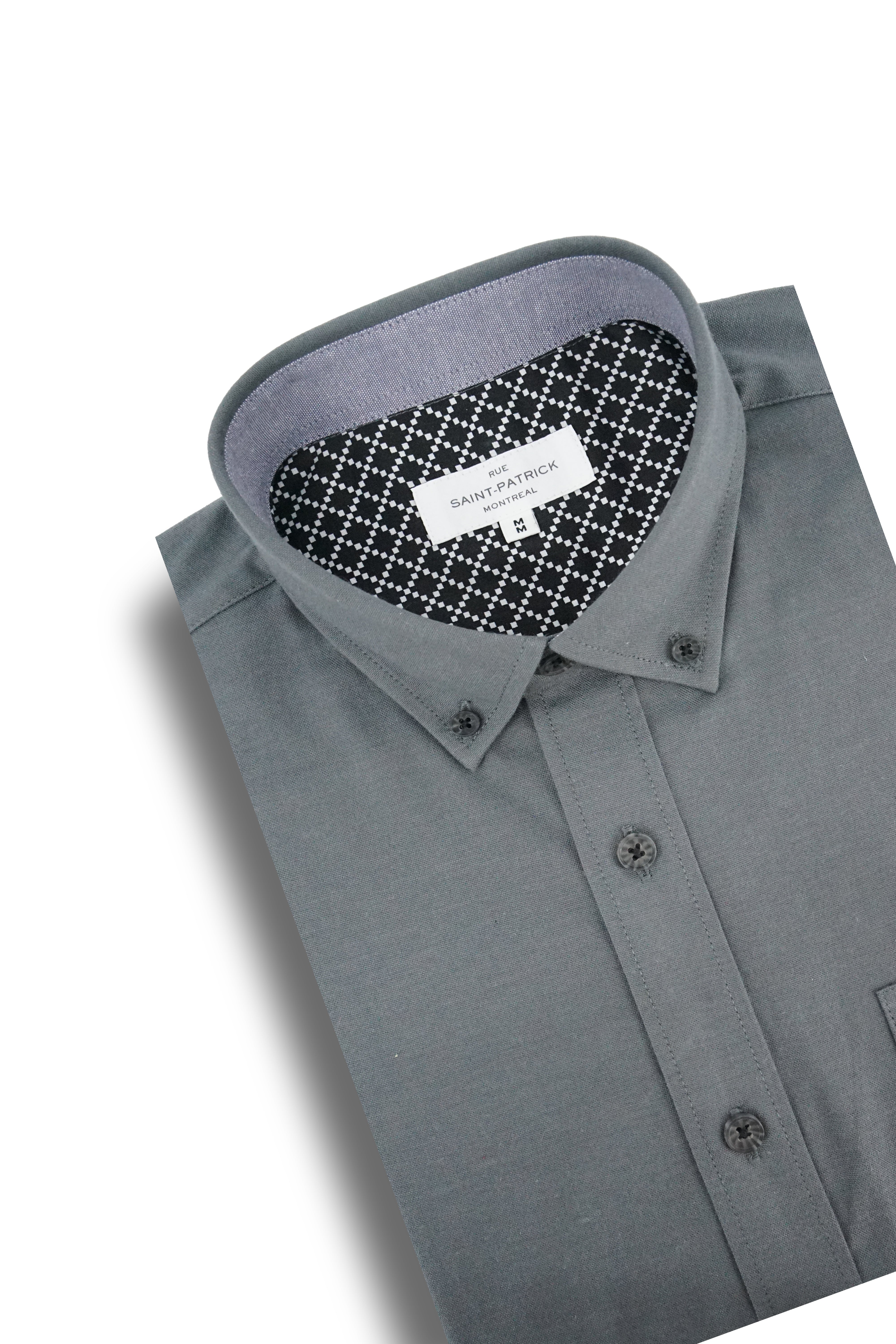 Carlow Stretch Oxford Shirt in Granite Grey