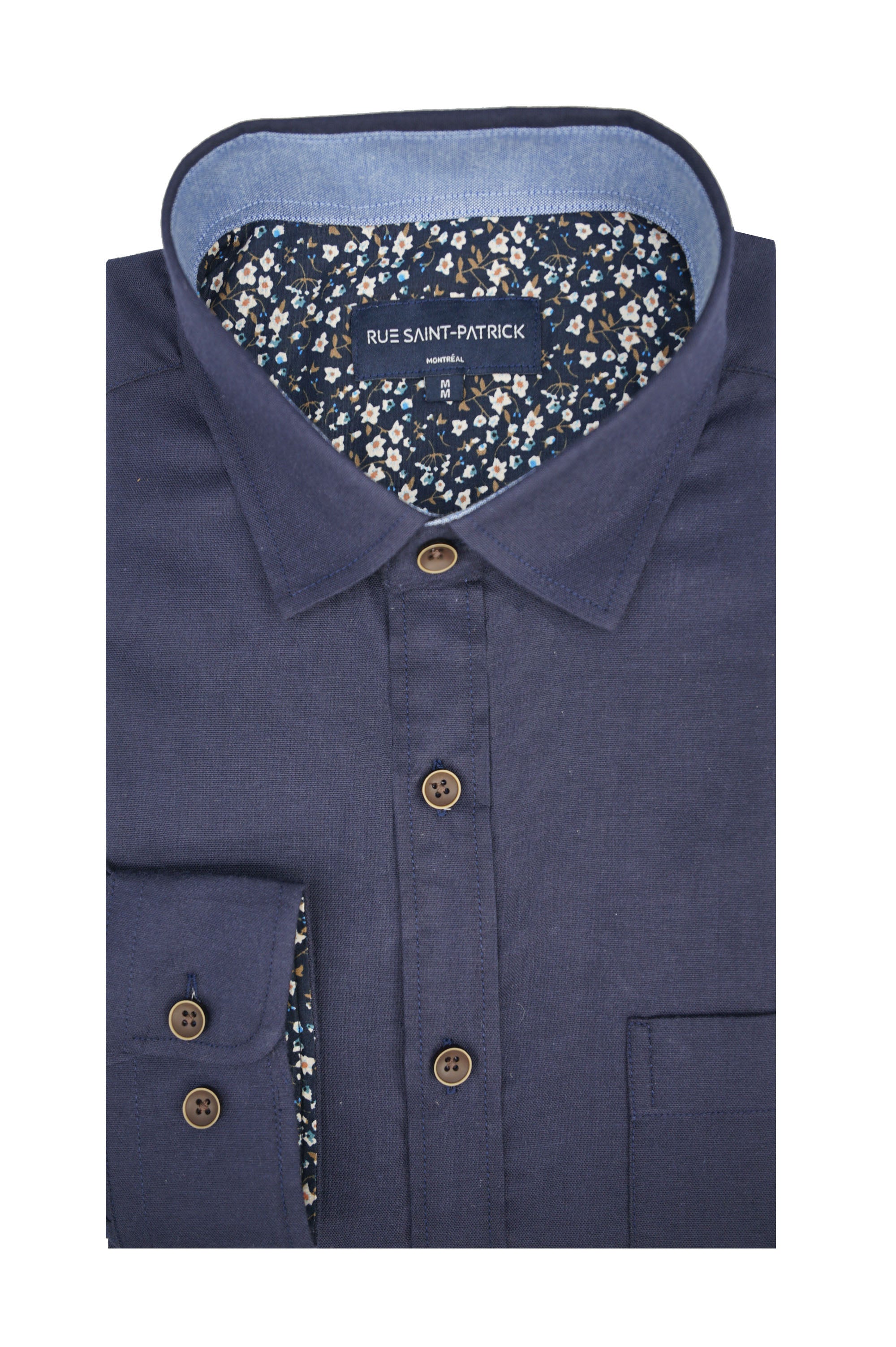 Taunton Stretch Oxford Shirt in Navy