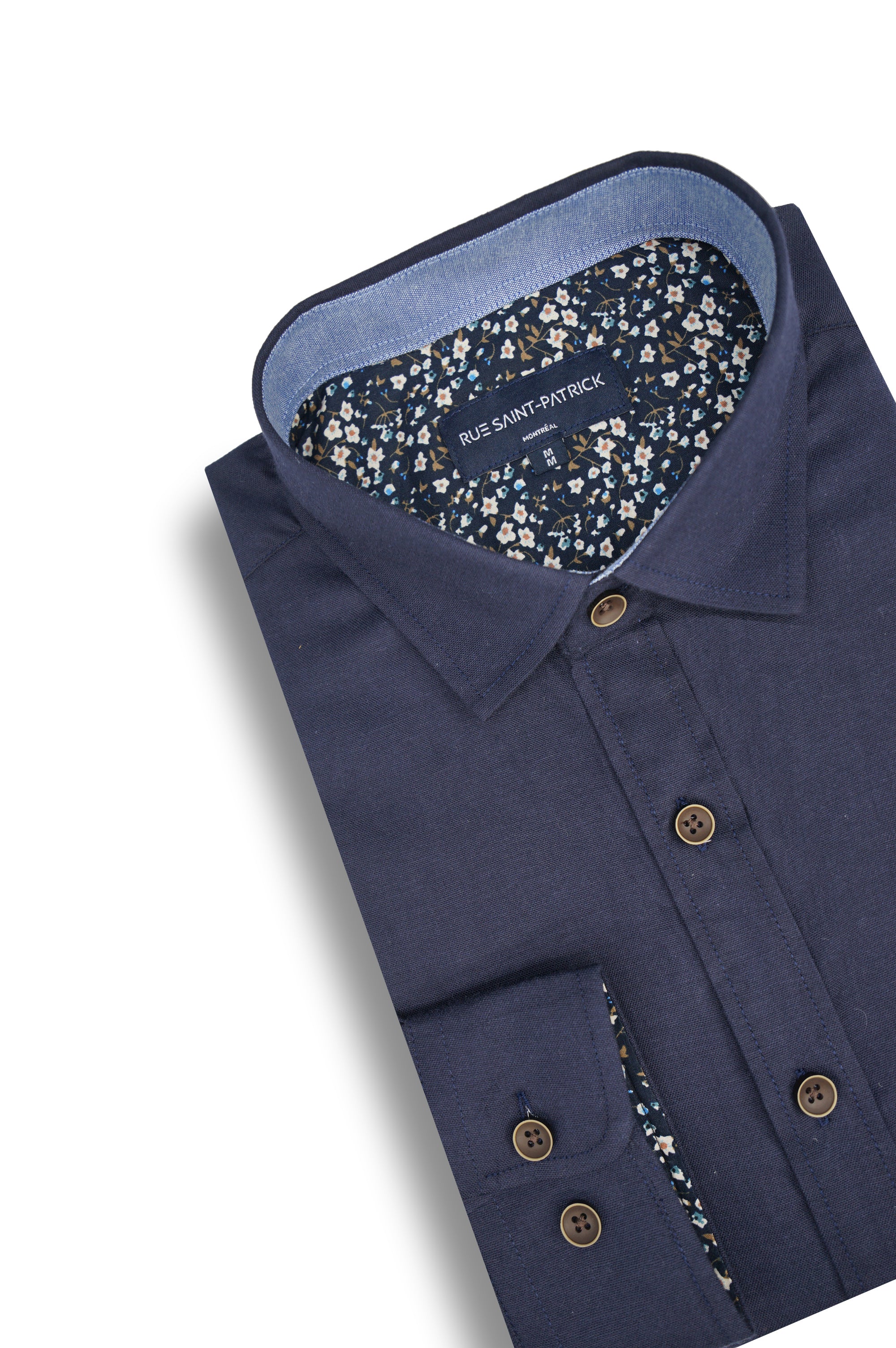 Taunton Stretch Oxford Shirt in Navy