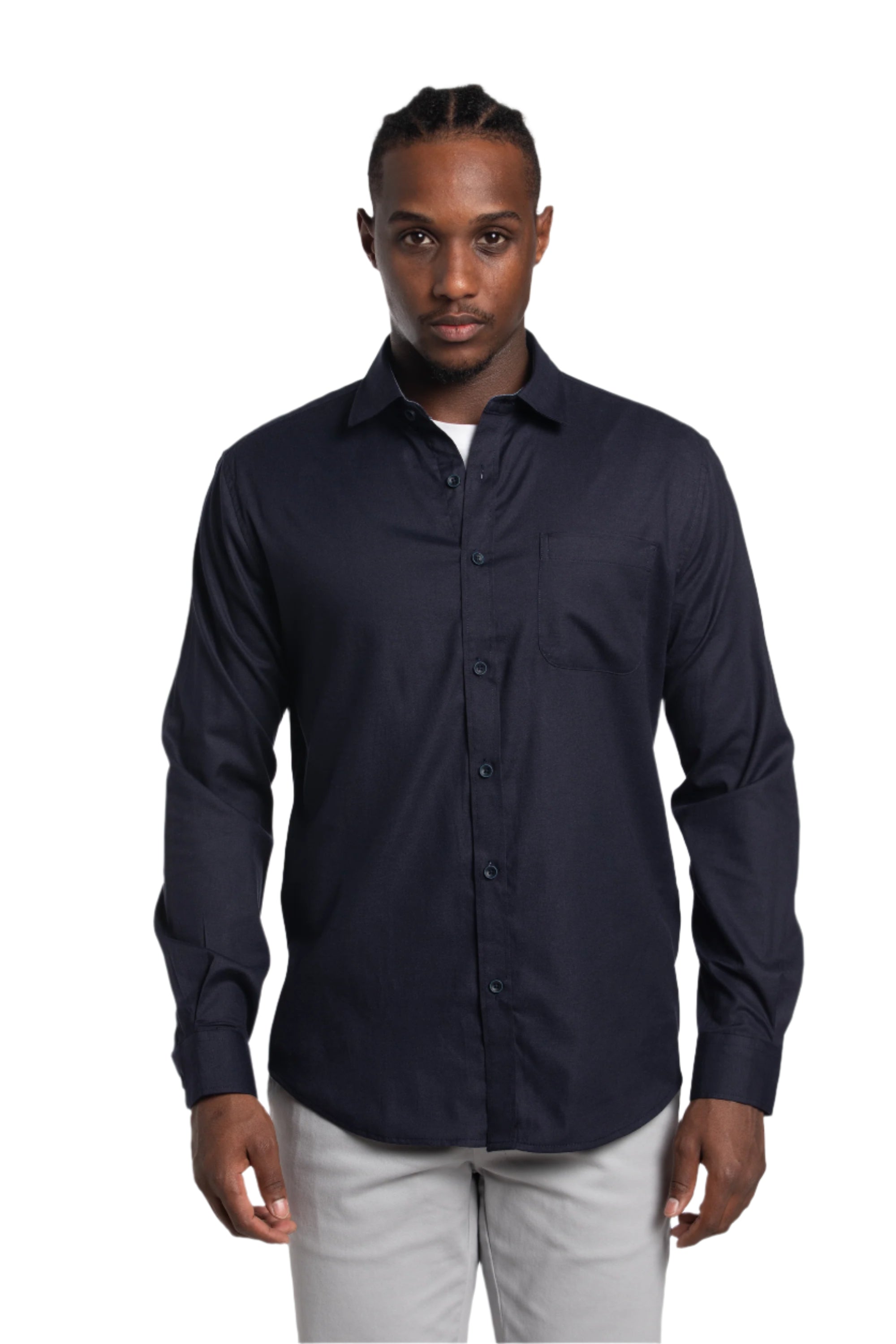 Strangford Stretch Oxford Shirt in Dark Navy