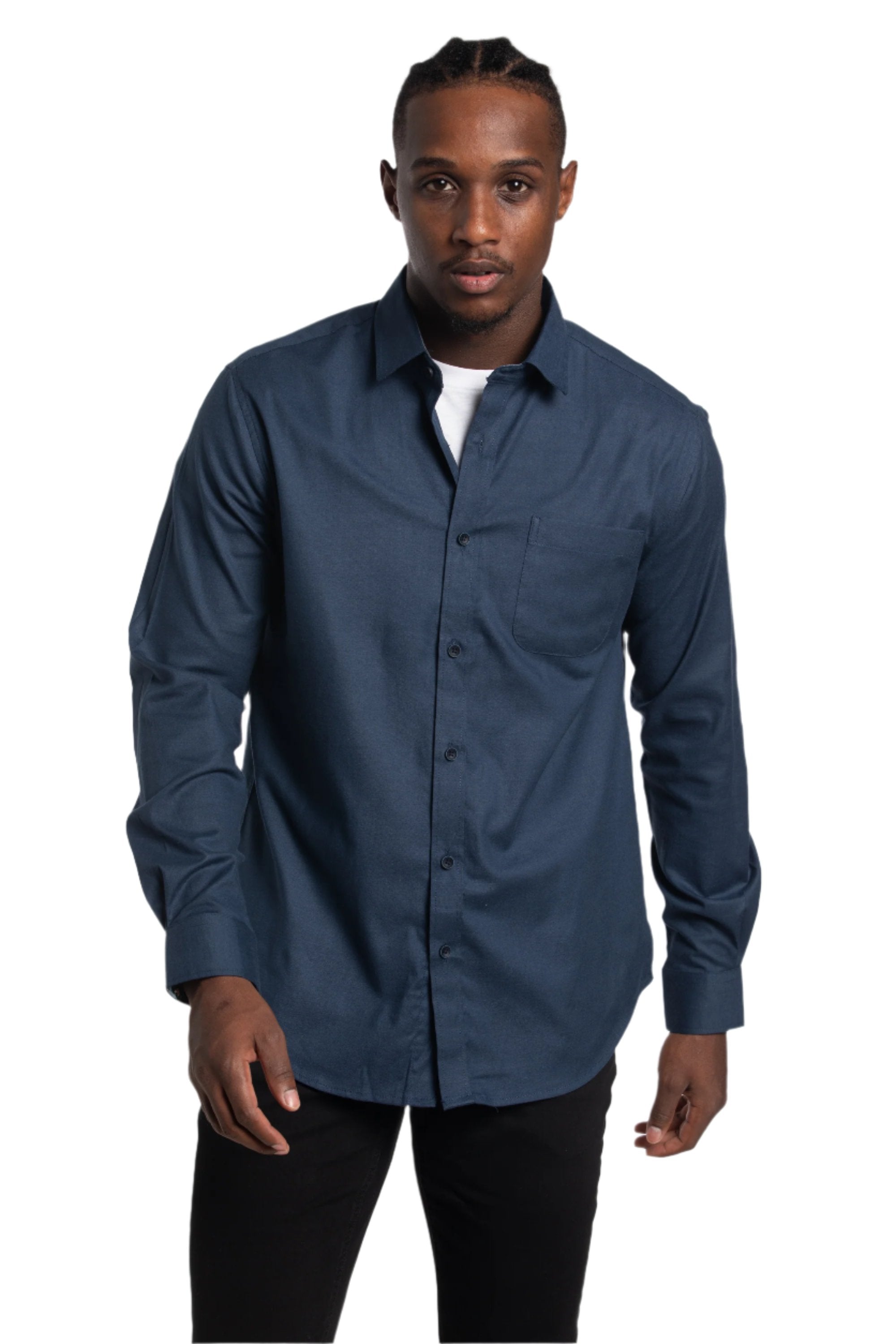Chemise Oxford extensible Castleton en bleu nuit