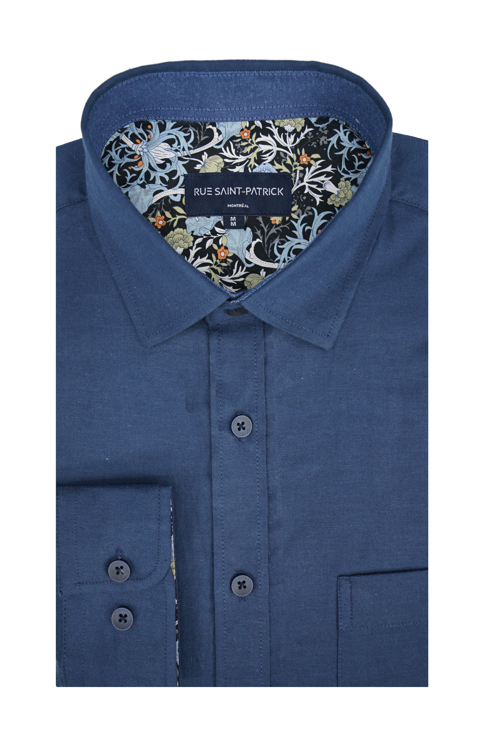 Castleton Stretch Oxford Shirt in Midnight Blue