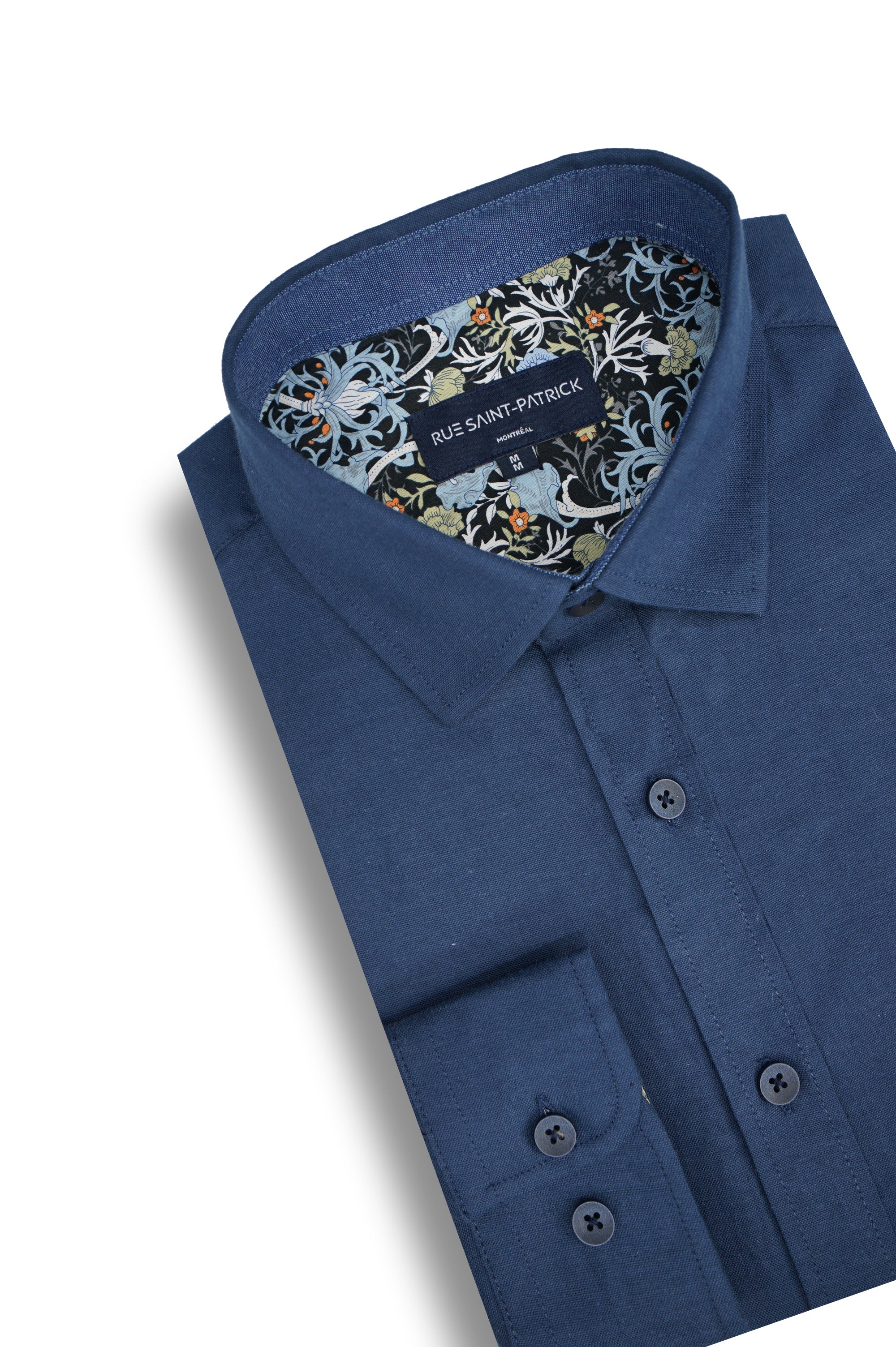Chemise Oxford extensible Castleton en bleu nuit