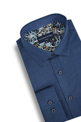 Chemise Oxford extensible Castleton en bleu nuit