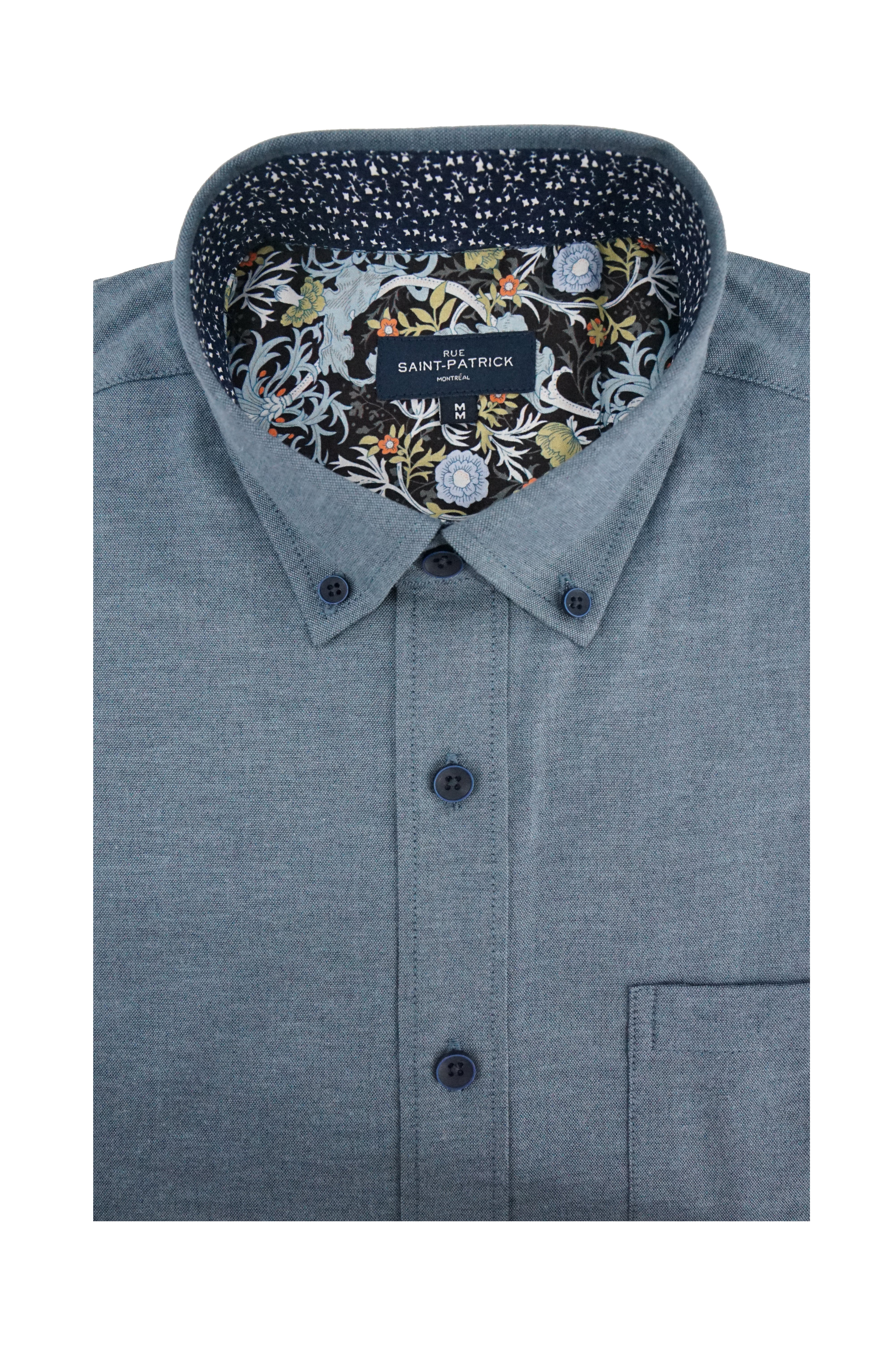 Athenry Stretch Oxford Shirt in Aegean Blue
