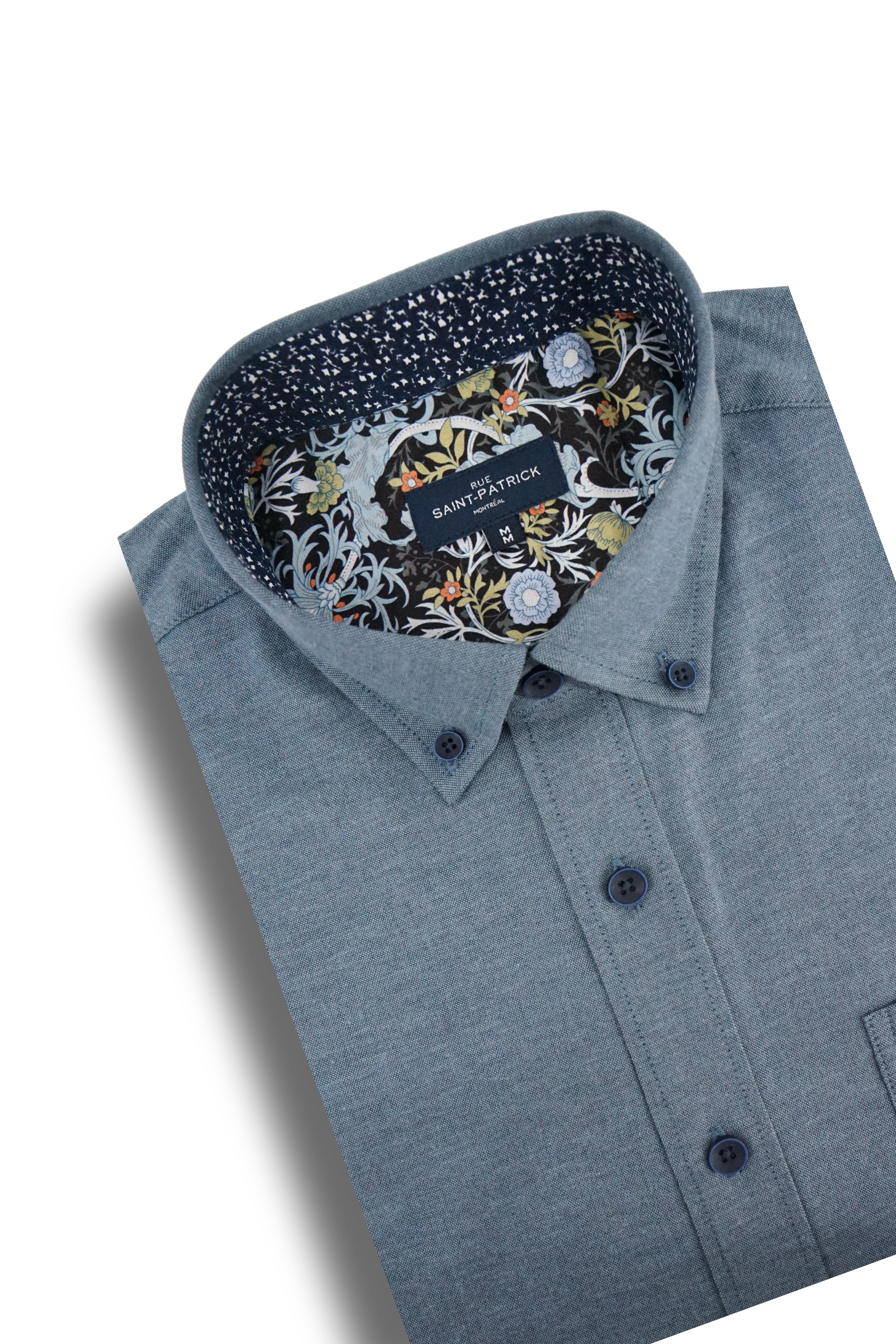 Athenry Stretch Oxford Shirt in Aegean Blue