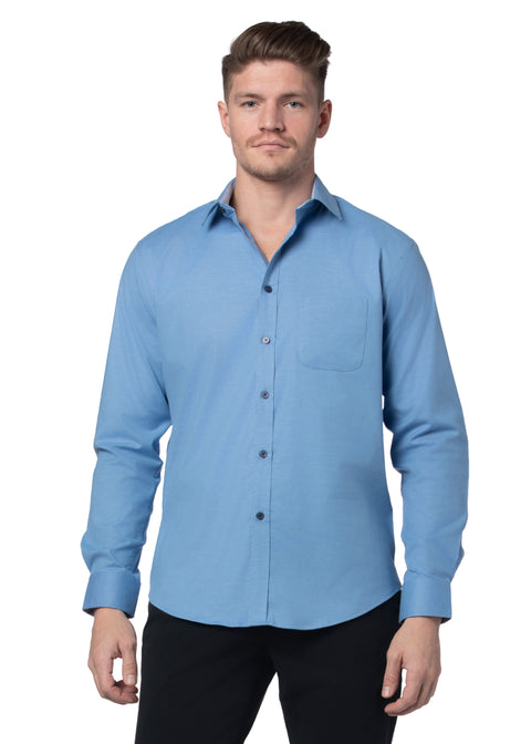 Avondale Stretch Oxford Shirt in Cornflower Blue