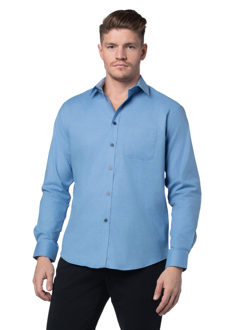 Avondale Stretch Oxford Shirt in Cornflower Blue