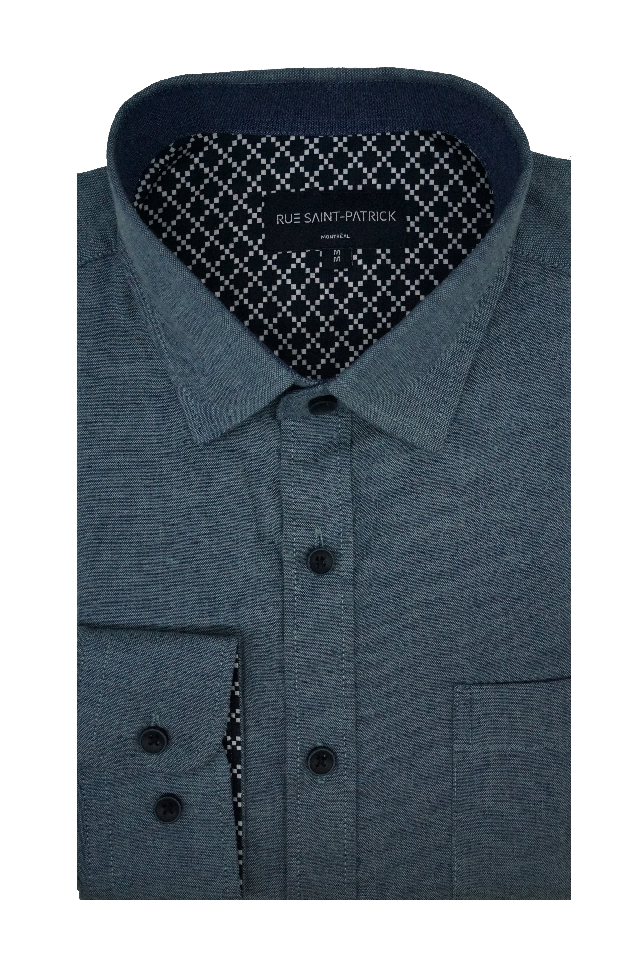 Donovan Stretch Oxford Shirt in Airforce Blue