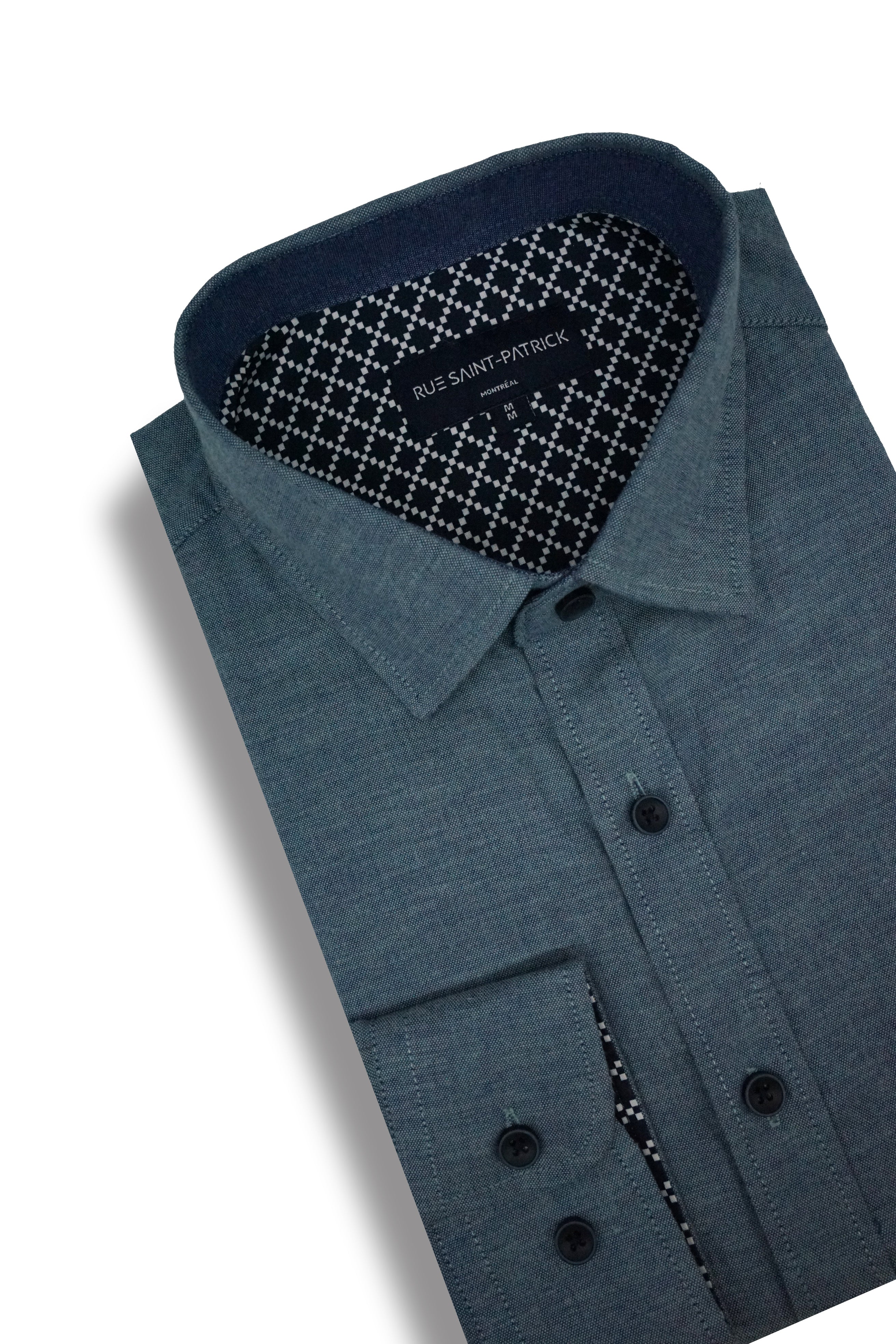 Donovan Stretch Oxford Shirt in Airforce Blue