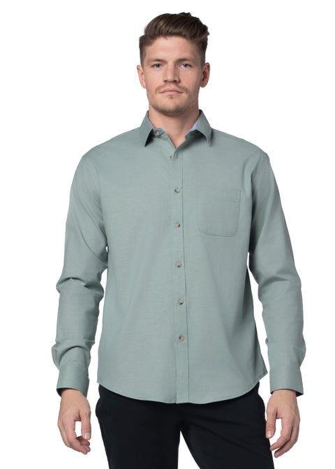 Guildford Stretch Oxford Shirt in Aqua Scutum