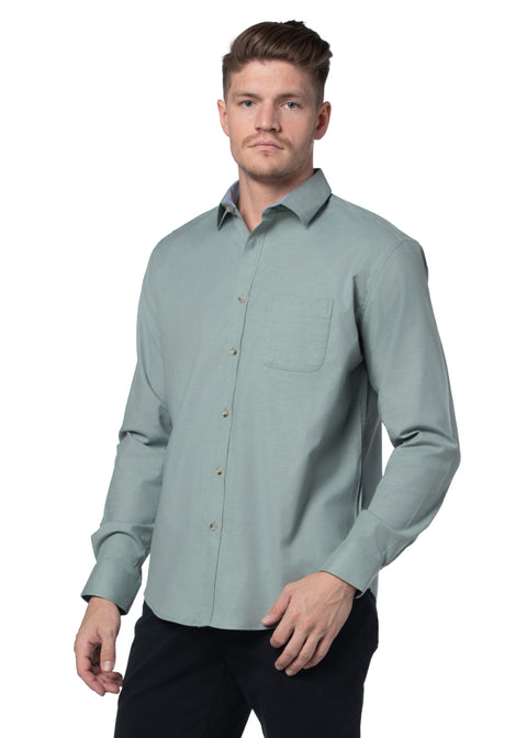 Guildford Stretch Oxford Shirt in Aqua Scutum