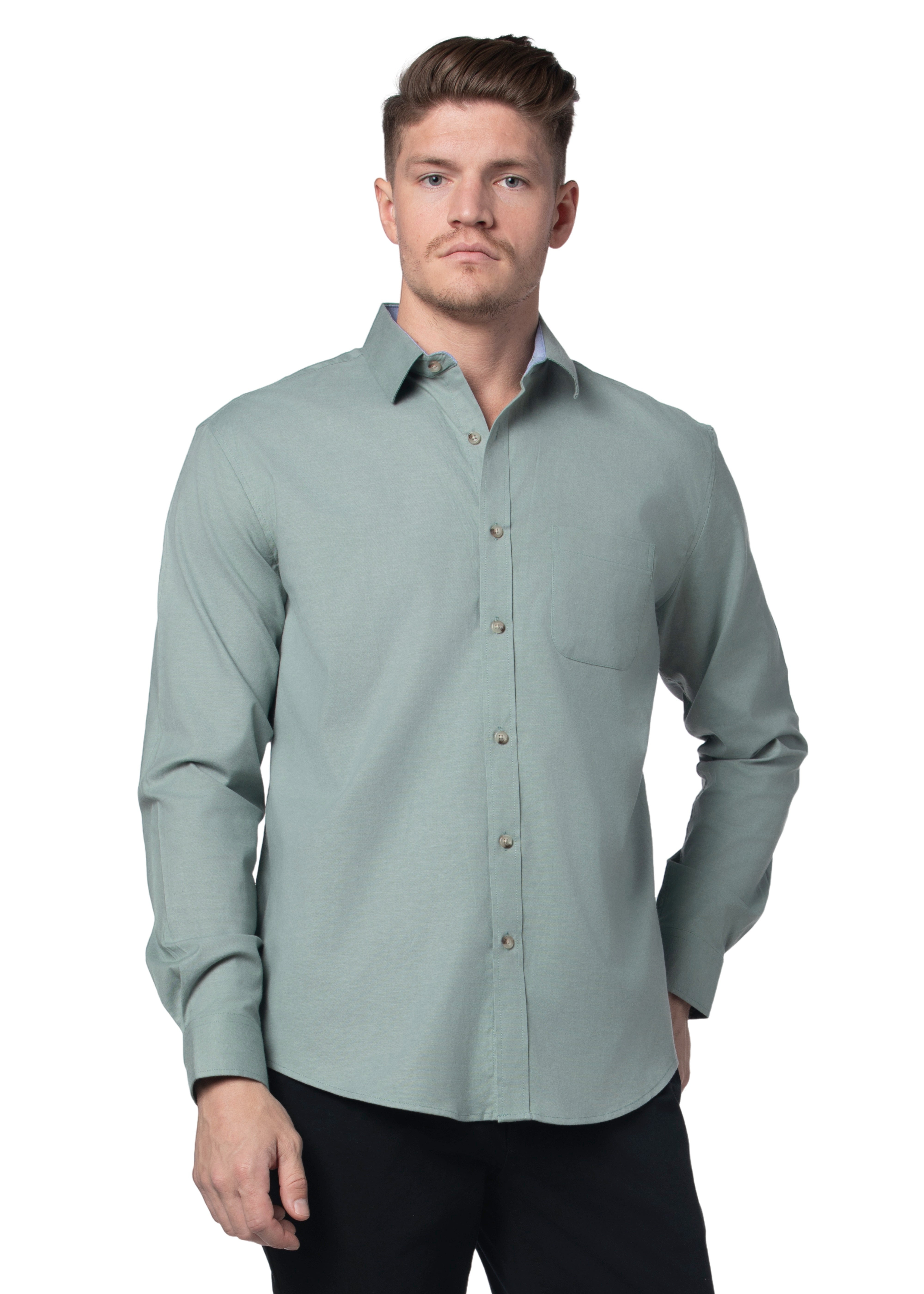 Chemise Oxford extensible Guildford en Aqua Scutum