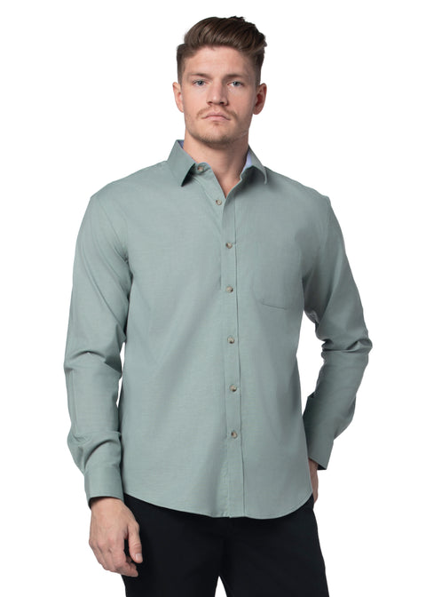 Guildford Stretch Oxford Shirt in Aqua Scutum