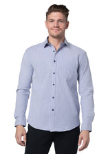 Chemise Oxford extensible à rayures Clarendon en bleu et blanc