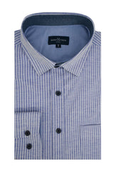 Chemise Oxford extensible à rayures Clarendon en bleu et blanc