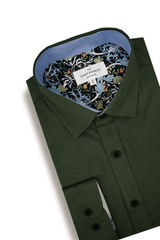 Antrim Stretch Oxford Shirt in Dark Green