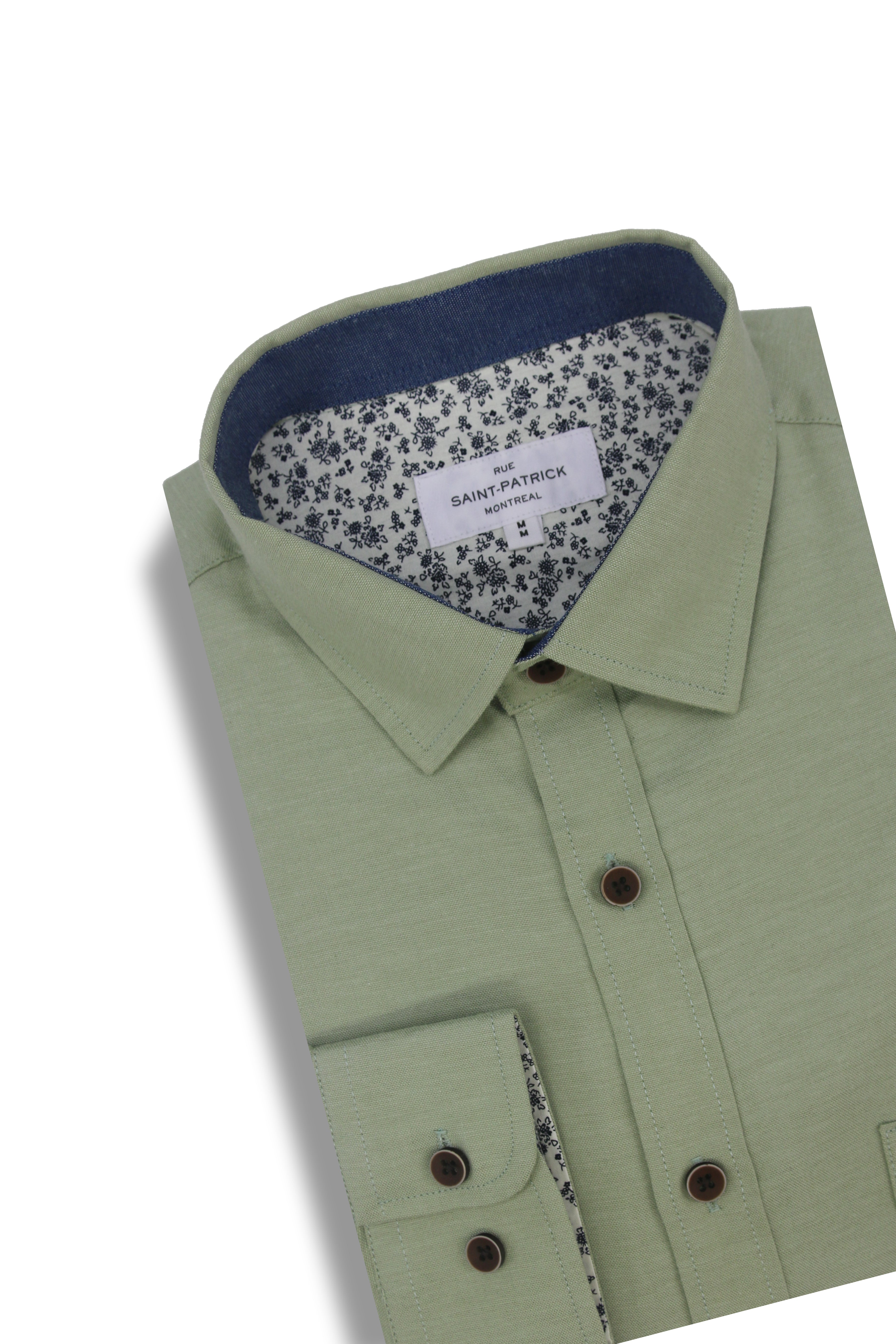 Chemise Oxford extensible Antrim couleur sauge poussiéreuse