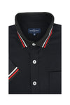 Chemise hybride à manches courtes en tissu extensible et facile d'entretien Catalonia en noir