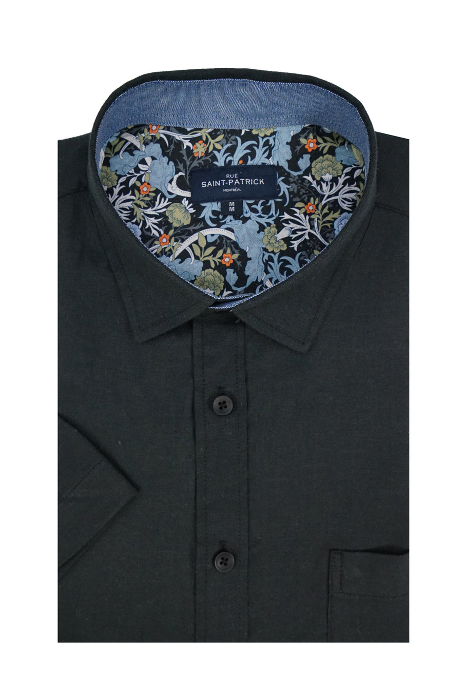 Acapulco Stretch Easy-Care Short Sleeve Shirt in Black