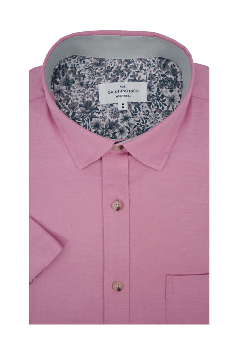 Hermosa Stretch Easy-Care Short Sleeve Shirt in Soft Rose