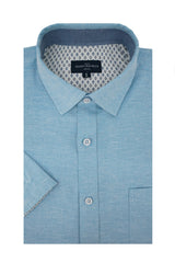 Chemise à manches courtes extensible et facile d'entretien Culiacan en bleu Capri