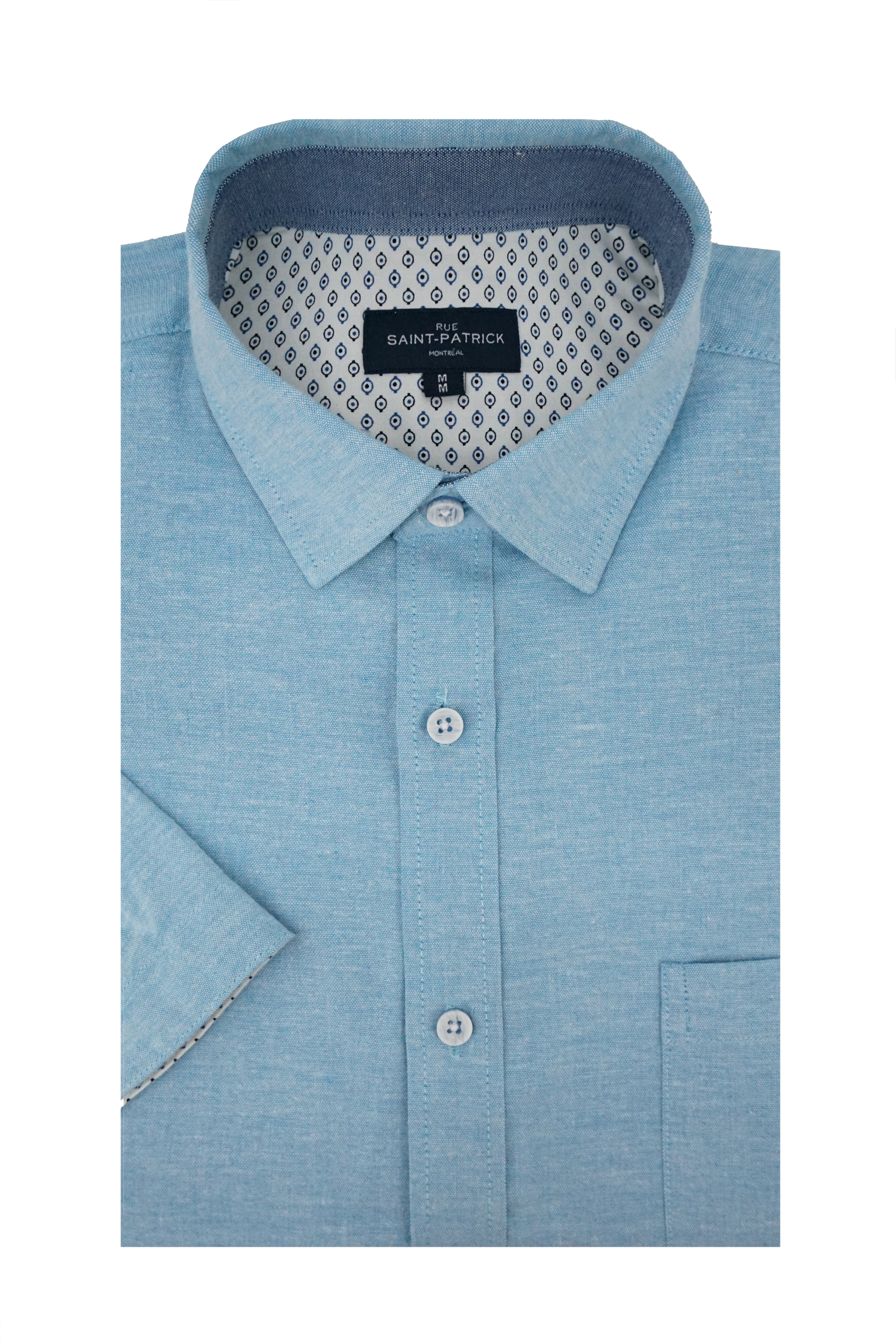 Chemise à manches courtes extensible et facile d'entretien Culiacan en bleu Capri