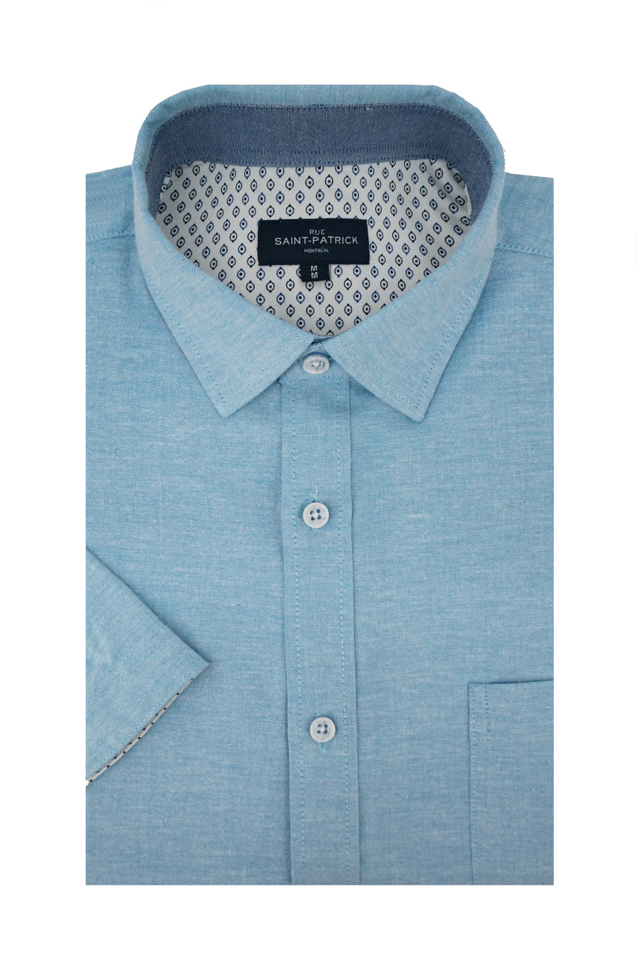 Culiacan Stretch Easy-Care Short Sleeve Shirt in Capri Blue