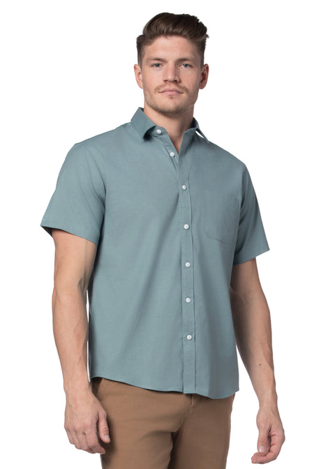 Santa Monica Stretch Easy-Care Short Sleeve Shirt in Ultramarine