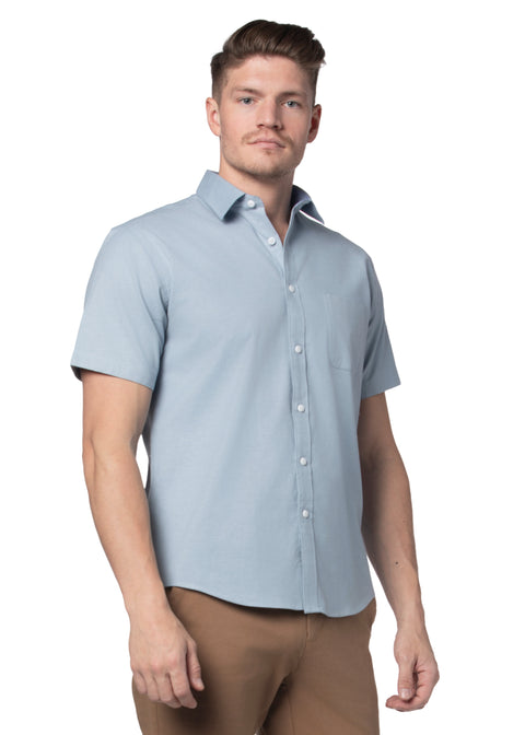 Artesia Stretch Easy-Care Short Sleeve Shirt in Iceberg Blue