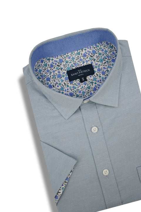 Artesia Stretch Easy-Care Short Sleeve Shirt in Iceberg Blue