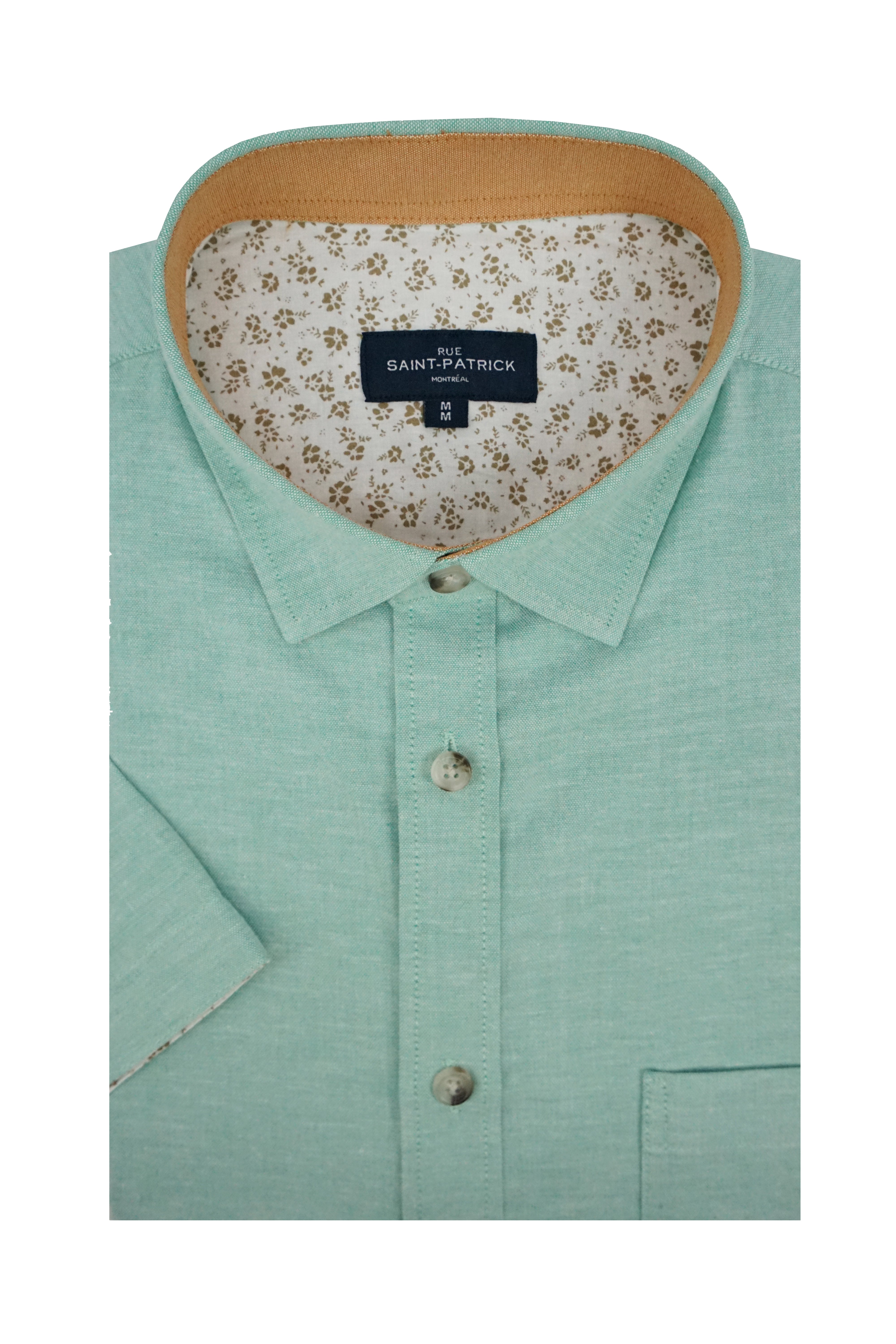 Venice Stretch Easy-Care Short Sleeve Shirt in Mint Green