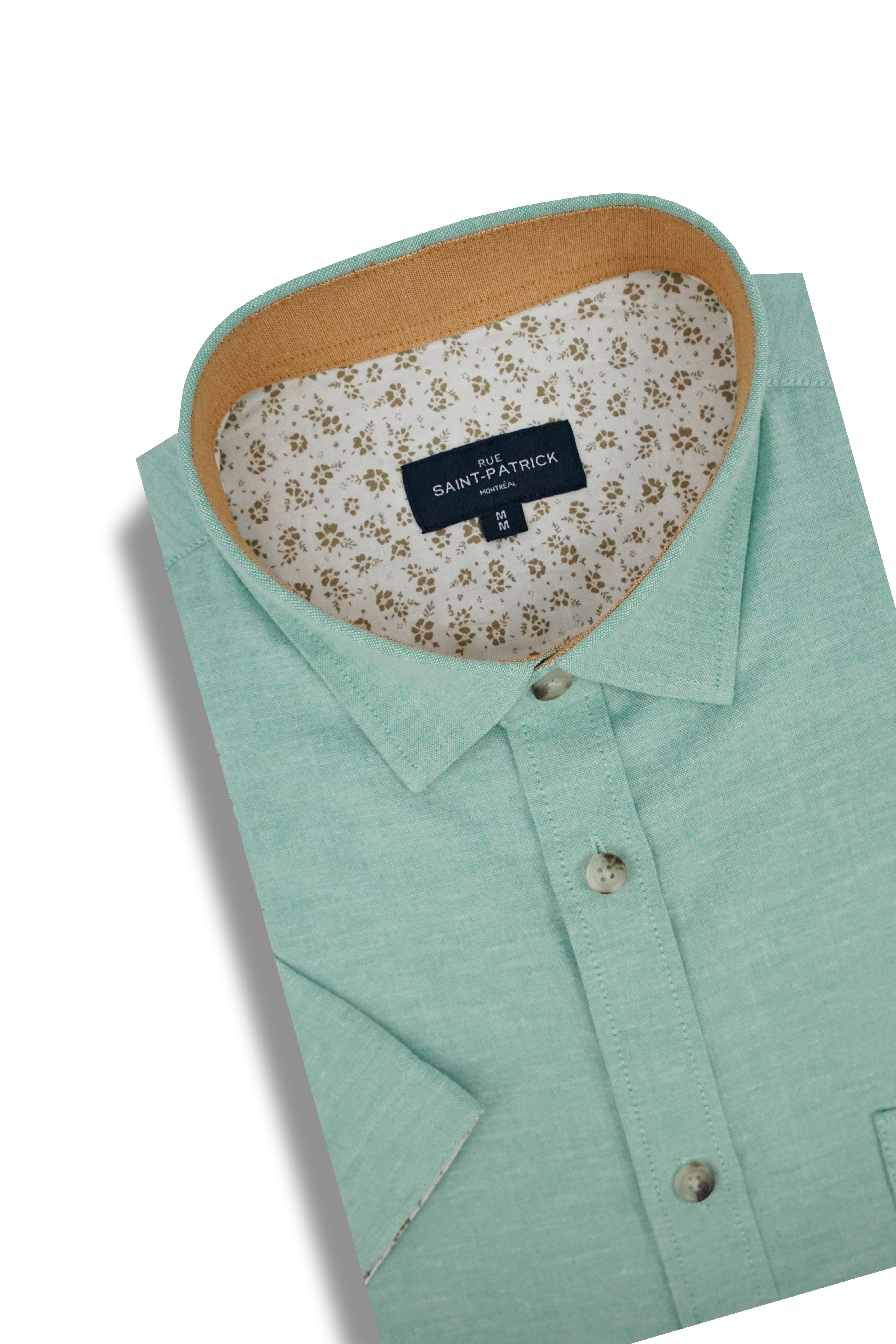Venice Stretch Easy-Care Short Sleeve Shirt in Mint Green