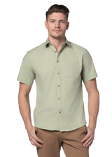 Chemise à manches courtes Segundo Stretch Easy-Care, couleur vert sauge